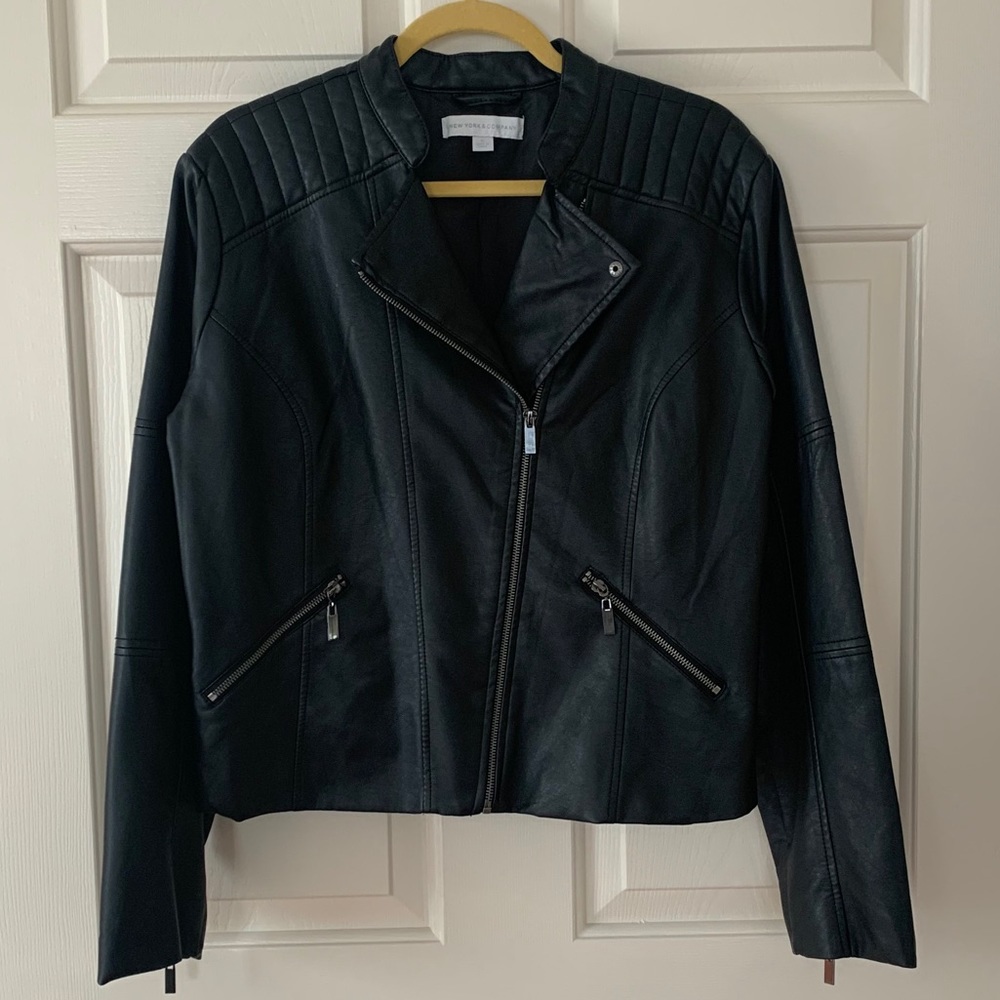 New York & Company Black Faux Leather Jacket!